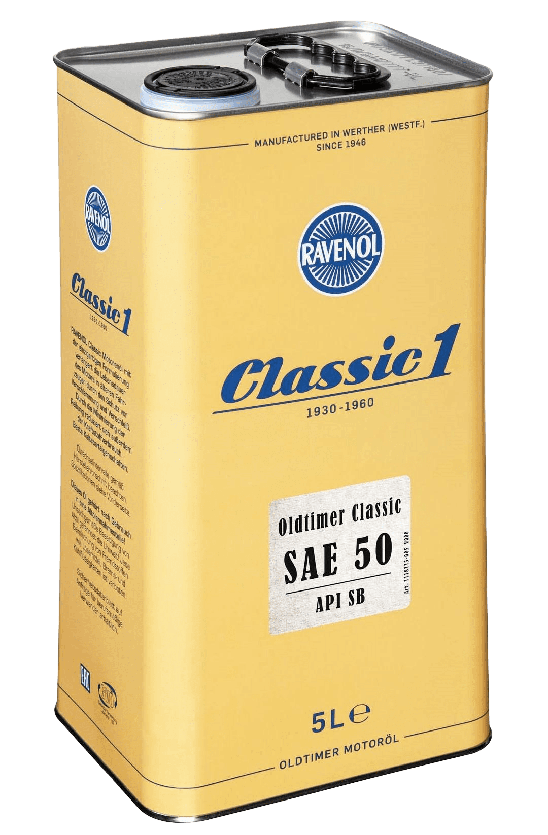 Моторное масло Ravenol Oldtimer Classic, 5л