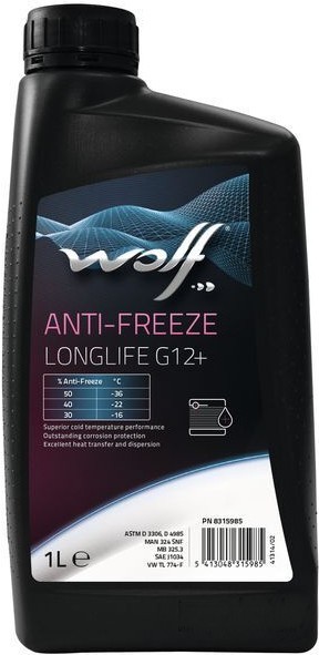 Wolf G12+ Anti-freeze LongLife 1 л концентрат антифриза красный (50001/1)