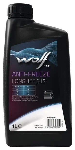 Wolf G13 Anti-freeze LongLife1 л концентрат антифриза красный (50002/1)