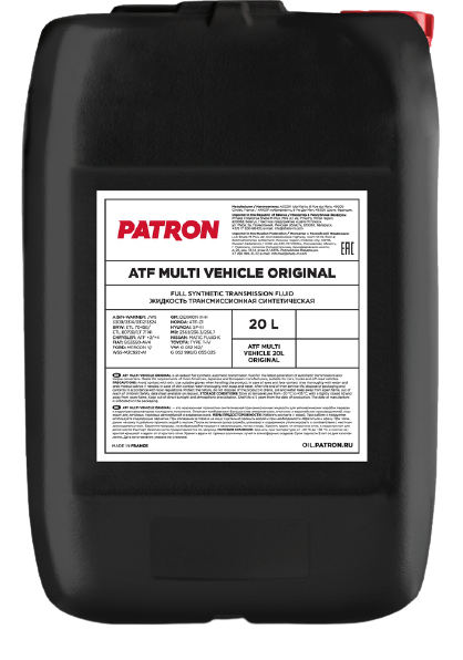 Трансмиссионное масло Patron ORIGINAL ATF MULTI VEHICLE, 20л