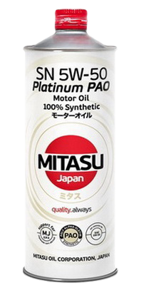 Моторное масло MITASU PLATINUM PAO SN 5W-50, 1л