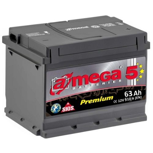 Аккумулятор A-mega Premium (63 A/h), 610A R+