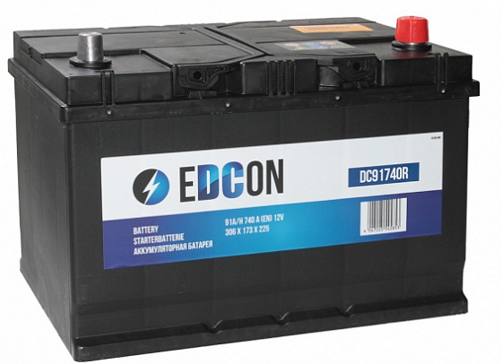 Аккумулятор Edcon (91 A/h), 740A L+ (DC91740L)