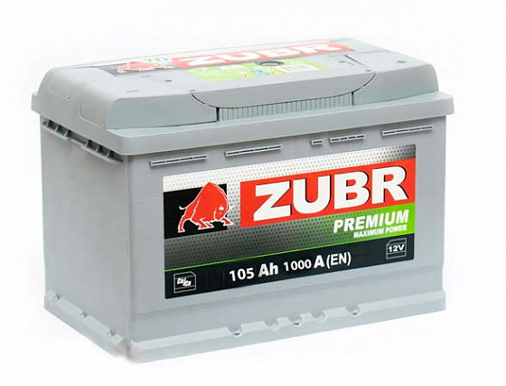 Аккумулятор Zubr Premium (105 A/h), 1000А R+