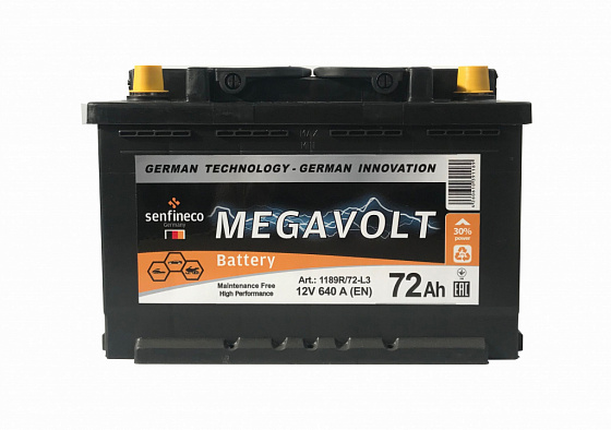 Аккумулятор Senfineco Megavolt 12V R+ (72 А/h)