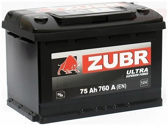 Аккумулятор Zubr Ultra (75 A/h), 760А L+
