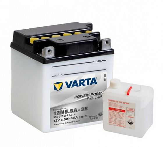 Аккумулятор Varta Powersports Freshpack 506 012 004 (5,5 A/h), 580A R+