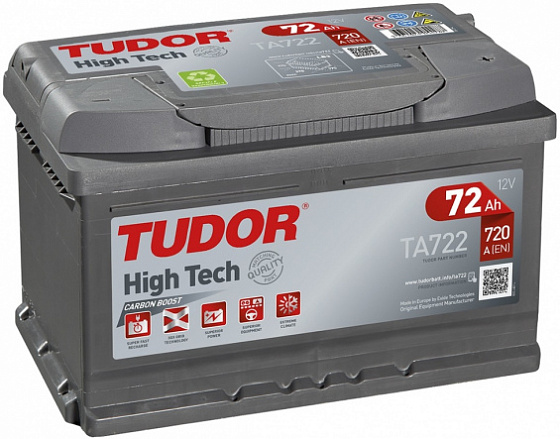 Аккумулятор Tudor High Tech TA722 (72 А/ч), 720A R+
