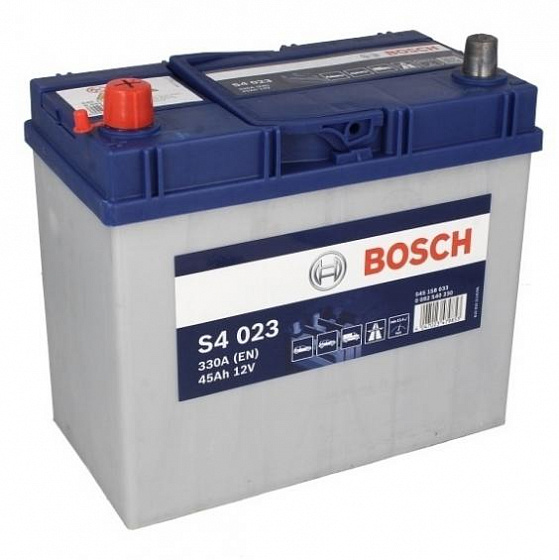 Аккумулятор Bosch S4 023 Asia (45 А/h), 330A L+ (545 158 033)