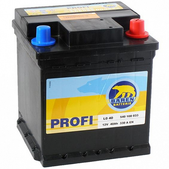 Аккумулятор Baren Profi (40 A/h), 330А R+ 7905668
