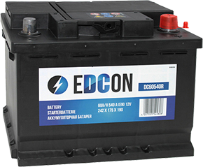Аккумулятор Edcon (60 A/h), 540A R+ (DC60540R)