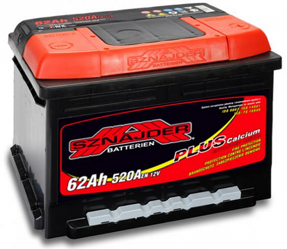 Аккумулятор Sznajder Plus (62 A/h), 520A R+ низкий