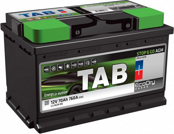 Аккумулятор TAB EcoDry Stop & Go AGM (95 A/h), 850А R+