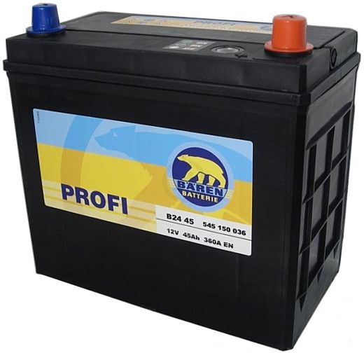 Аккумулятор Baren Profi JIS (45 A/h), 360А R+ 7905676 тонкие клеммы
