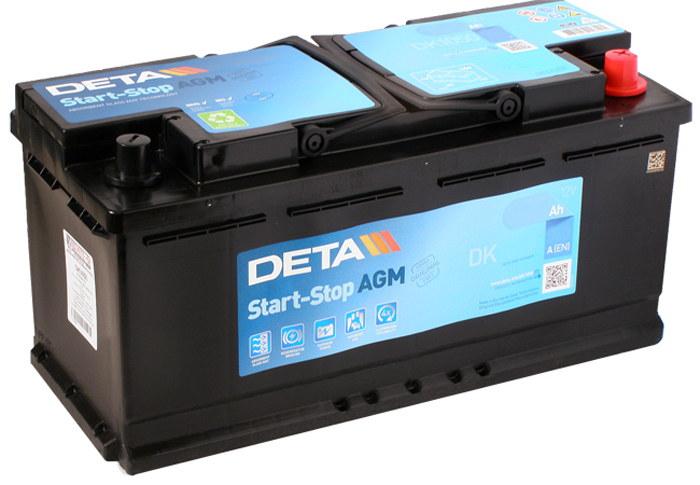 Аккумулятор Deta Start-Stop AGM DK600 (60 A/h), 680A R+