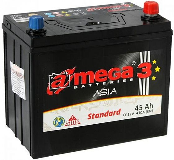 Аккумулятор A-mega Standard Asia (45 A/h), 430A R+