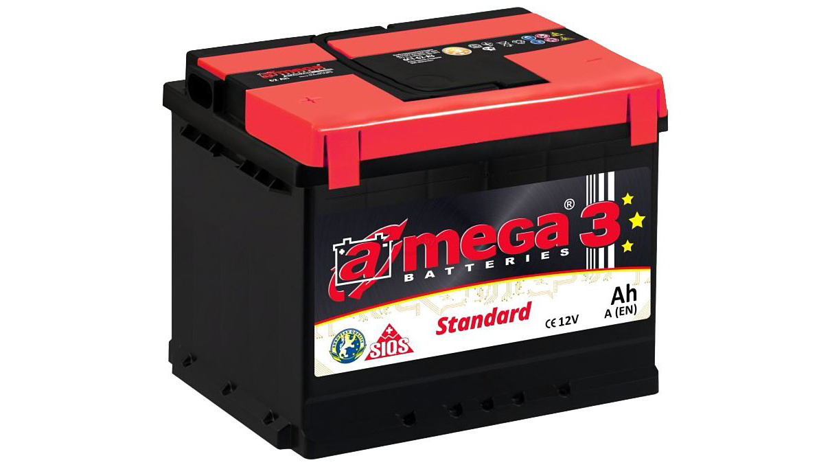 Аккумулятор A-mega Standard 6СТ-62 (62 А/h), 560А R+
