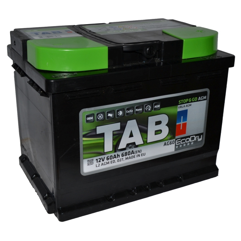 Аккумулятор TAB EcoDry Stop & Go AGM (60 A/h), 680А R+