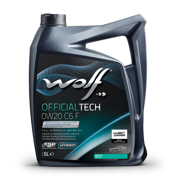 Синтетическое моторное  масло WOLF OFFICIALTECH 0W20 C6 F — для Ford Ecoblue (WSS-M2C952-A) и двигателей, требующих ACEA C6. 1 литр.  Бельгия.