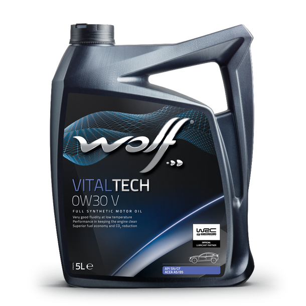 Полностью синтетическое масло WOLF VITALTECH 0W30 V — для Volvo с одобрением VCC 95200377. 1 литр. Бельгия.